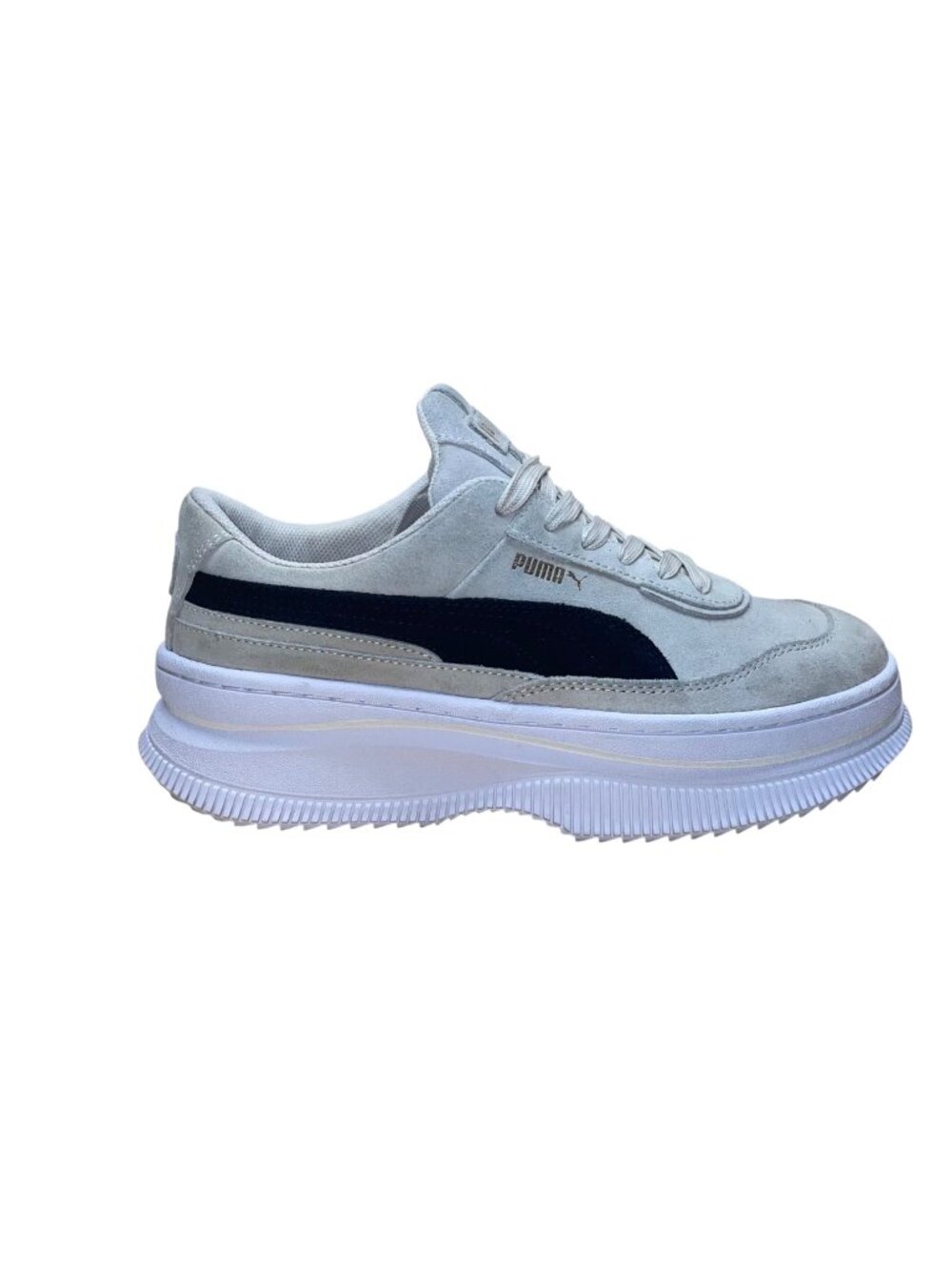 Puma Women’s Gray Suede Casual Lace-Up Deva Platform Sneakers Size 8